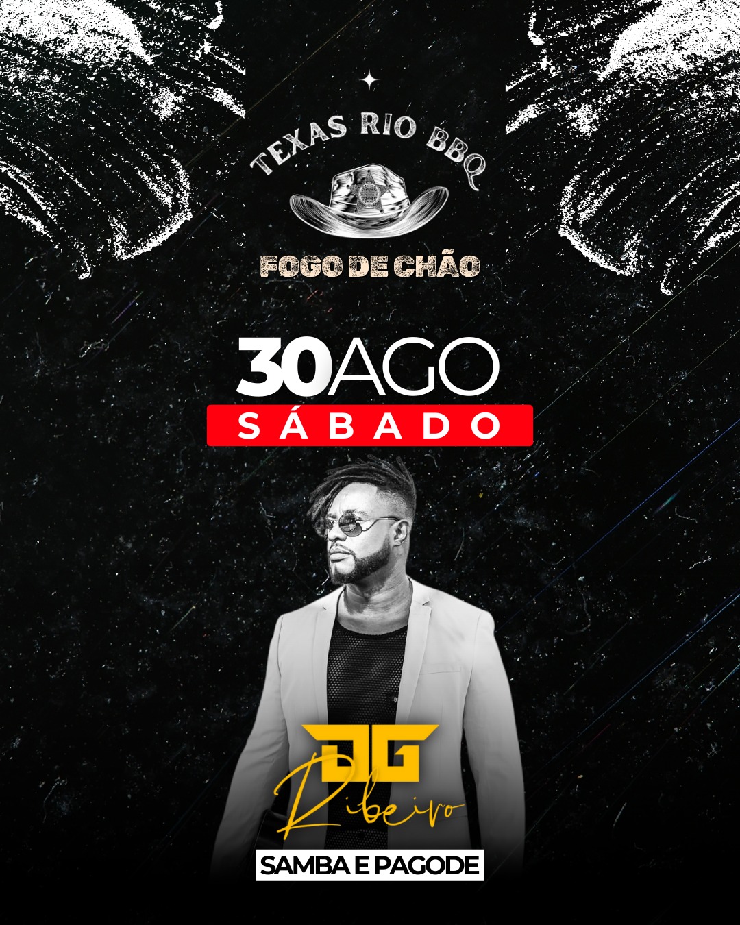🌟 Sábado é dia de pagode no Texas Rio! 🌟 Dia 16/08 tem Pagode do DG colocando todo mundo pra cantar e sambar junto! 🎶💃 🍹 Prepare a galera, porque vai rolar música boa, clima descontraído e aquela energia que só o Texas Rio tem. 📍 Endereço: Estrada dos Bandeirantes, 25.539 – Vargem Grande 📲 Reservas pelo WhatsApp: 21 99361-0218